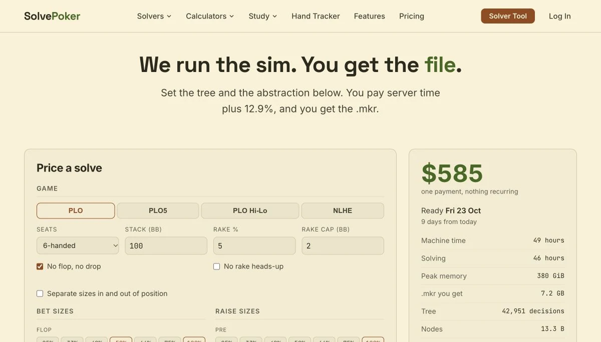 Custom sim settings beside a quote with price and estimated delivery